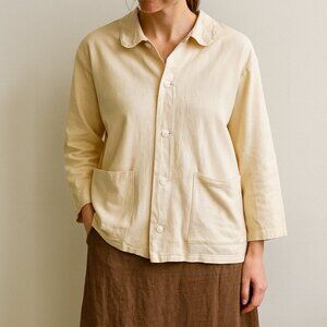 The purists womens Cream 100% cotton cardigan Lagenlook Womens Size Medium